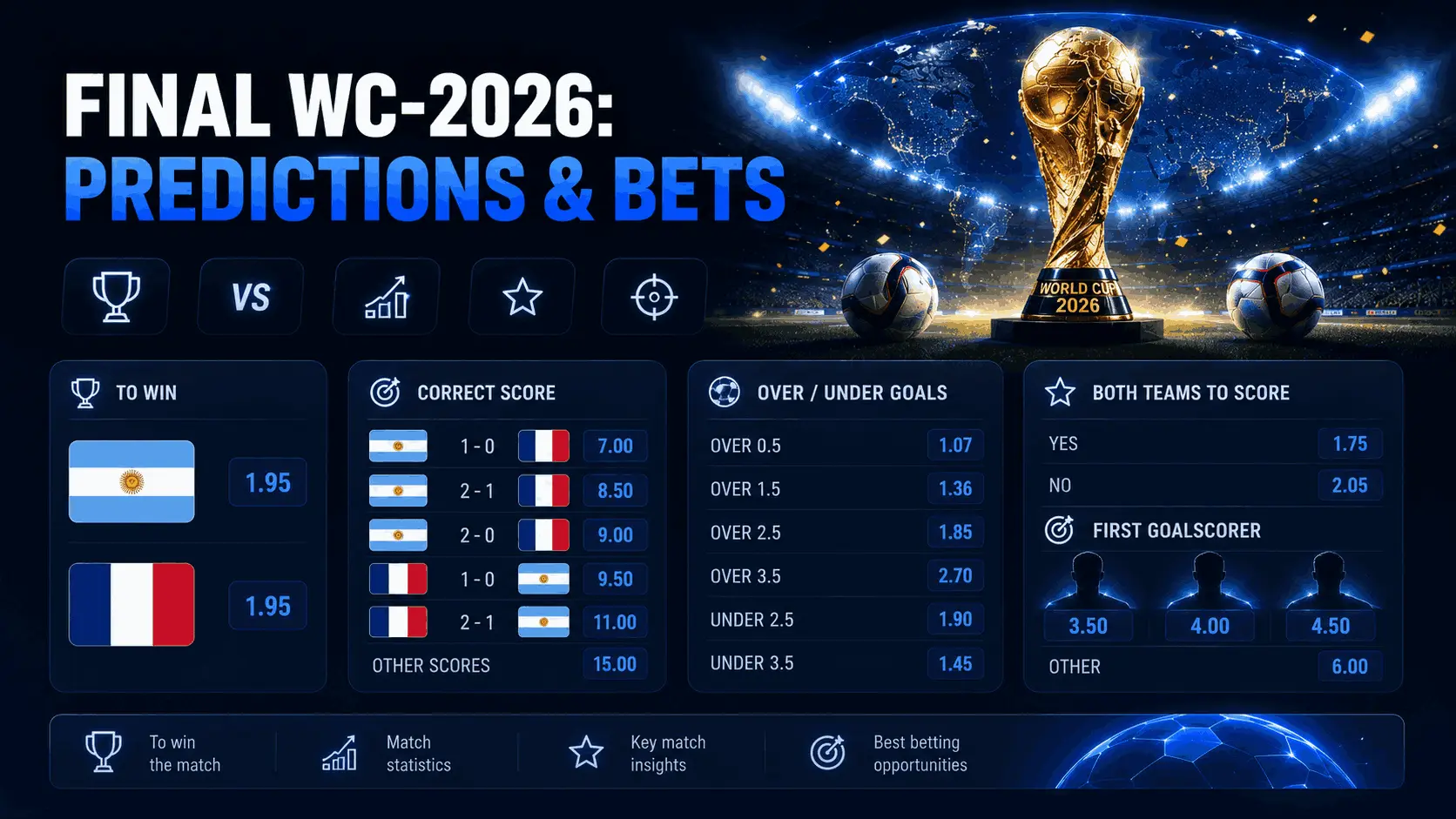 Финал ЧМ-2026: прогноз и ставки